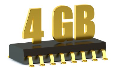 4 Gb Ram veya Rom bellek küçük parça için smartphone ve tablet