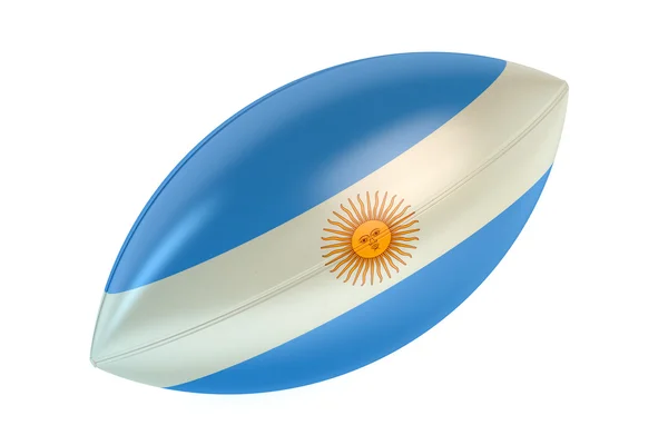 Rugby Ball with flag of Argentina — Stock Photo, Image