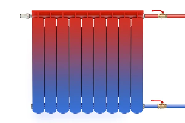 Distribution of heat flow in the radiator — Stock Photo, Image