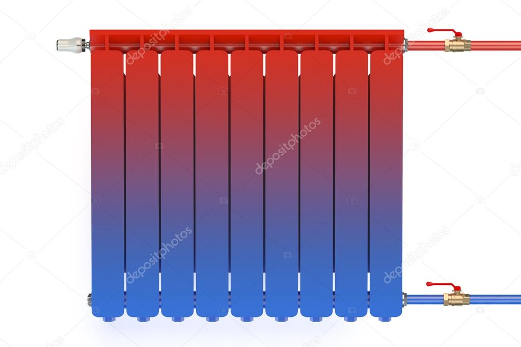 Distribution of heat flow in the radiator