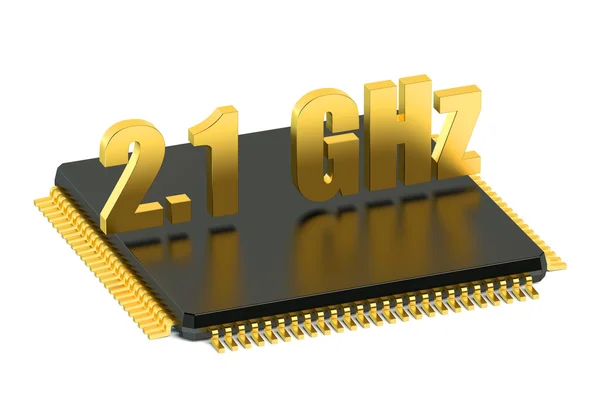 CPU chip for smatphone and tablet 2.1 GHz frequency — Stock Photo, Image