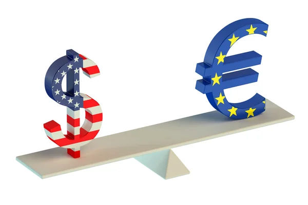 Dollar or Euro, balance concept — Stock Photo, Image