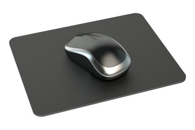Wireless Computer Mouse on mousepad clipart
