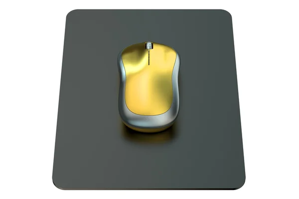 Wireless Computer Mouse on  mouse mat — Stock Photo, Image