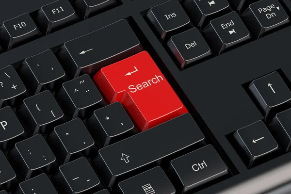 Buscar botón teclado rojo —  Fotos de Stock