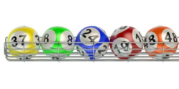 Fila de bolas de loteria — Fotografia de Stock