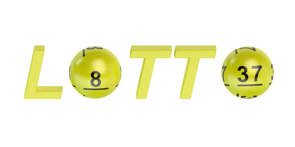 Satz von gelben Lotteriekugeln — Stockfoto