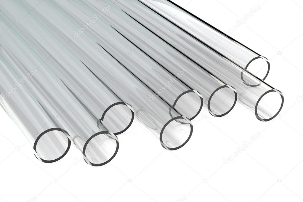 Transparent acrylic plastic or glass tubes — Stock Photo © alexlmx