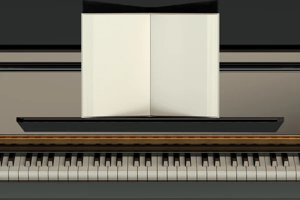 Piano with empty music notebook — Stock Photo, Image