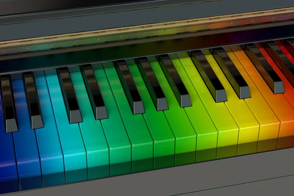Радужное пианино — стоковое фото