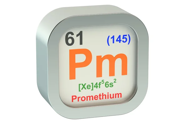 Symbole de l'élément prométhium — Photo