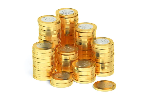 Stack of Euro coins isolated — Stock Photo, Image