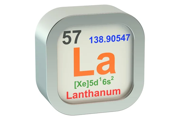 Symbole de l'élément lanthane — Photo
