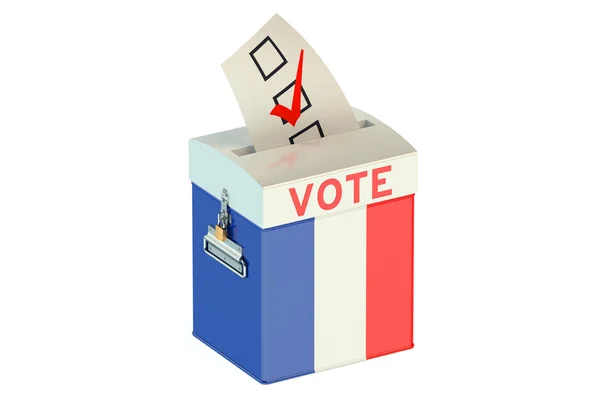 표를 수집 하기 위해 프랑스 선거 투표 용지 상자 — 스톡 사진