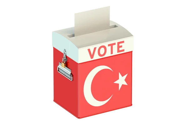 Kotak suara dengan bendera Turki — Stok Foto