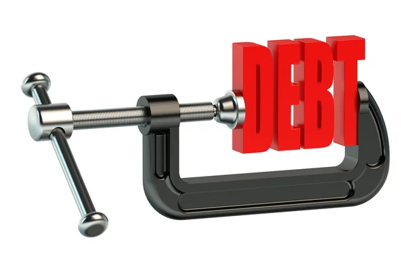 Debt in clamp — Stock Photo, Image