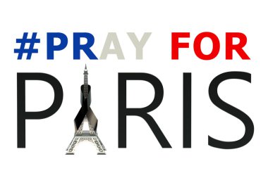 Pray for Paris concept clipart
