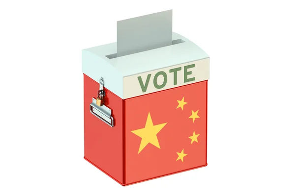 Conceito de votação com bandeira da China na urna — Fotografia de Stock