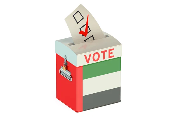 Elezioni negli Emirati Arabi Uniti scheda elettorale per la raccolta dei voti — Foto Stock