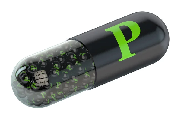 Pillen mit Phosphor p Element Nahrungsergänzungsmittel — Stockfoto