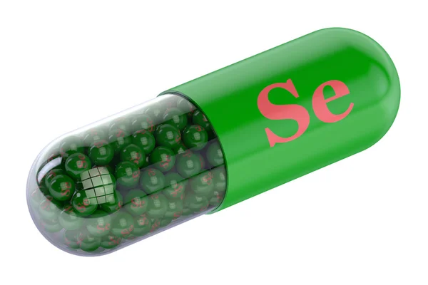 Vitamina capsula Se seleniu — Fotografie, imagine de stoc