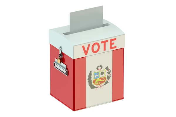 Ballot box with flag of Peru — Stock Photo, Image