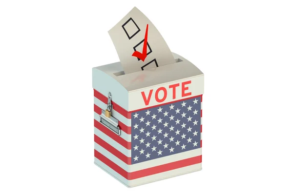 Ballot box with flag of USA — Stock Photo, Image