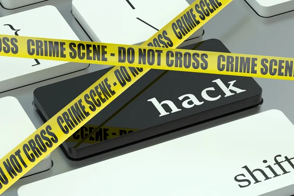 Hack concept, on the computer keyboard — Stock Photo, Image