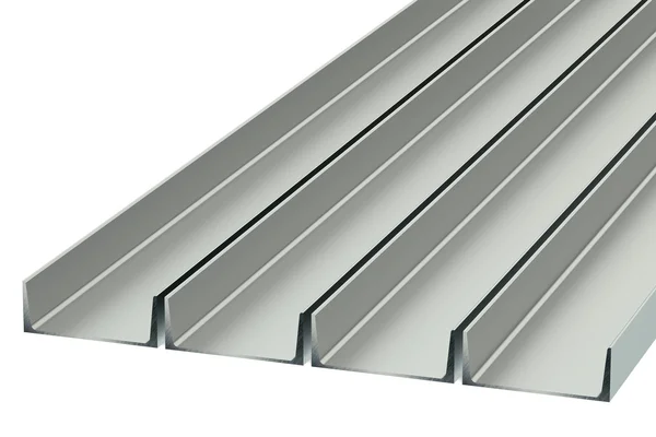 Steel channels isolated — Stock Photo, Image