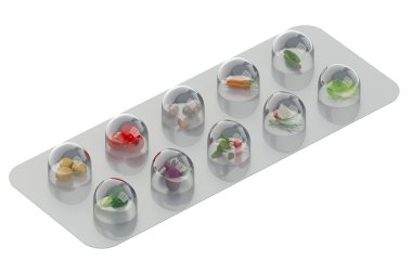 doğal vitamin hapı blister içinde