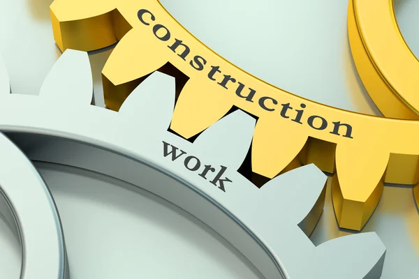 Construction Work concept on the gearwheels — Stock Photo, Image