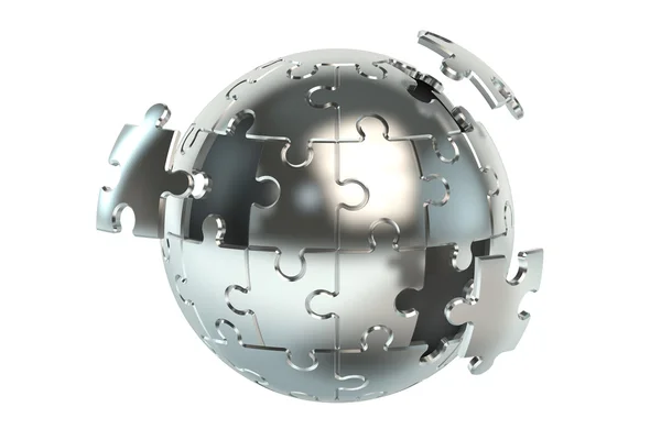 Metallic spherical puzzle — Stock Photo, Image