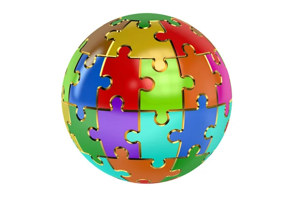 Puzzle sfera di colore — Foto Stock