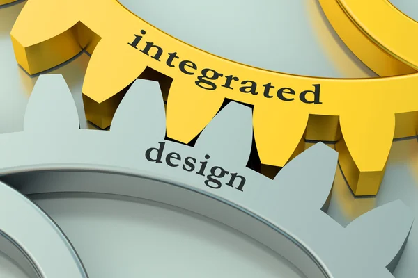 Integrated design concept on the gearwheels — Stock Photo, Image