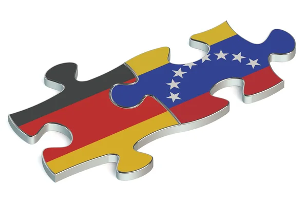 Rompecabezas de piezas, bandera de Alemania y bandera de Venezuela — Foto de Stock