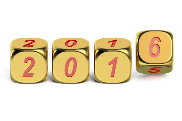 Happy new year 2016 concept on dices — Stock Photo, Image