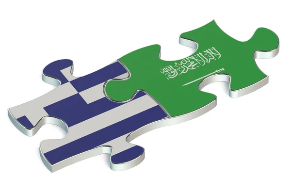 Griekenland en Saoedi-Arabië puzzels van vlaggen — Stockfoto