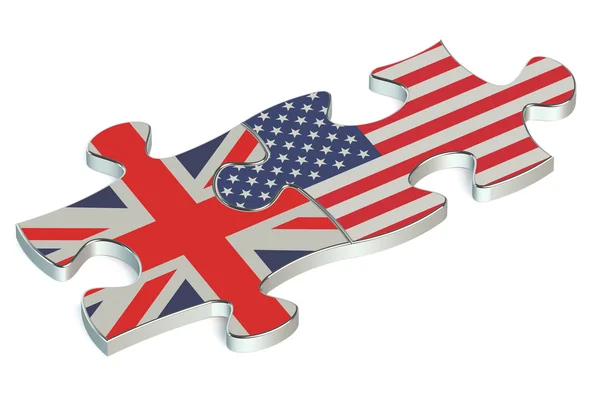 Great Britain and USA puzzles from flags — Stock Photo, Image