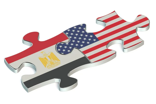 VS en Egypte puzzels van vlaggen — Stockfoto