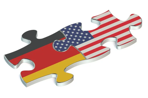 USA och Tyskland pussel från flaggor — Stockfoto