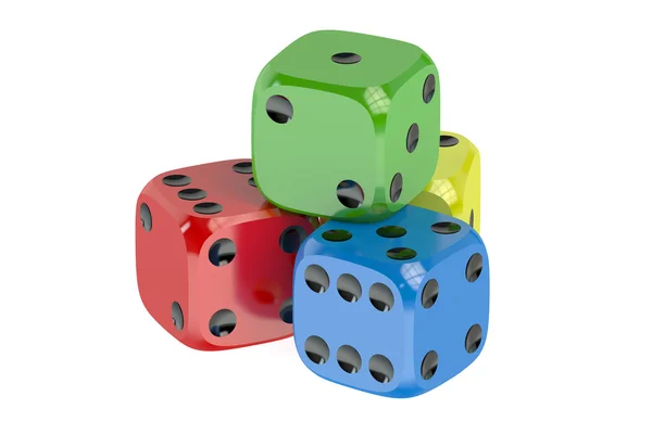 3d Illustration: Four Colored Transparent Plastic Board Game Pieces With  Reflection And Two White Dice With Black Dots Isolated On White Background  Stock Photo, Picture and Royalty Free Image. Image 78593098.