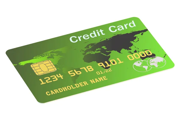 Зеленая кредитная карта — стоковое фото