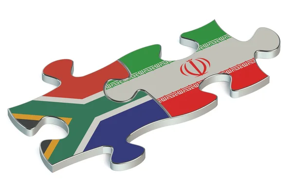 Iran und Südafrika Rätsel aus Flaggen — Stockfoto