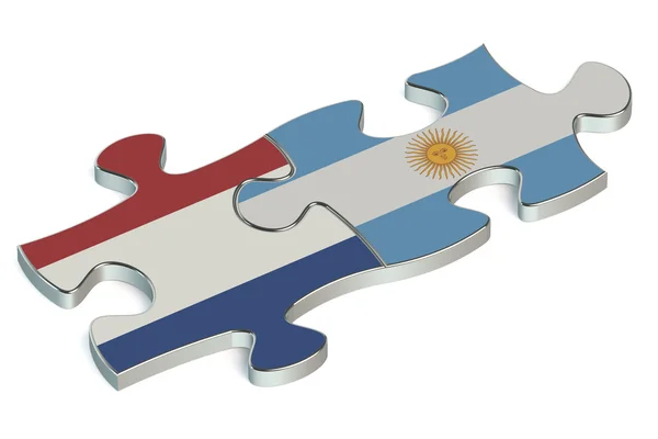 Argentina and Netherlands puzzles from flags — Stock Photo, Image