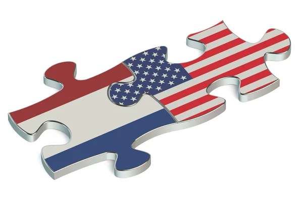 EE.UU. y Países Bajos rompecabezas de banderas — Foto de Stock