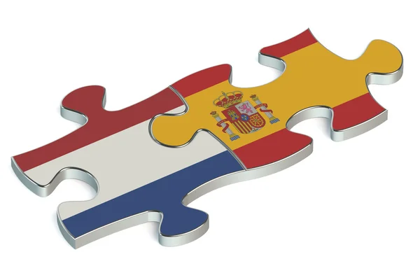 España y Países Bajos rompecabezas de banderas —  Fotos de Stock