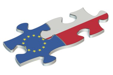 Polonya ve Avrupa Birliği bulmacalar bayraklar