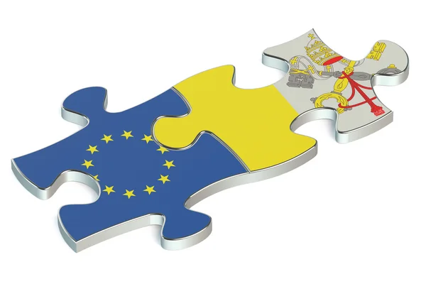 Vaticano y la UE rompecabezas de banderas —  Fotos de Stock