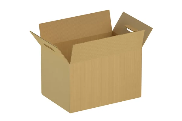 Caixa de papelão vazio aberto — Fotografia de Stock