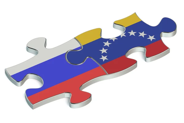 委内瑞拉和俄罗斯的谜题，从标志 — 图库照片